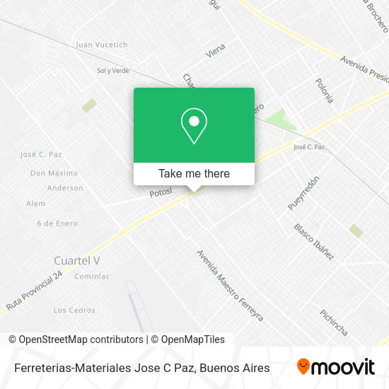 Mapa de Ferreterias-Materiales Jose C Paz