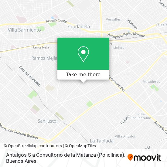 Antalgos S a Consultorio de la Matanza (Policlínica) map