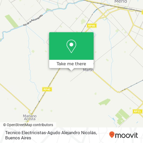 Mapa de Tecnico Electricistas-Agudo Alejandro Nicolás