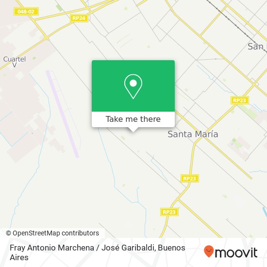 Fray Antonio Marchena / José Garibaldi map