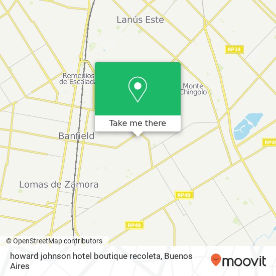 Mapa de howard johnson hotel boutique recoleta