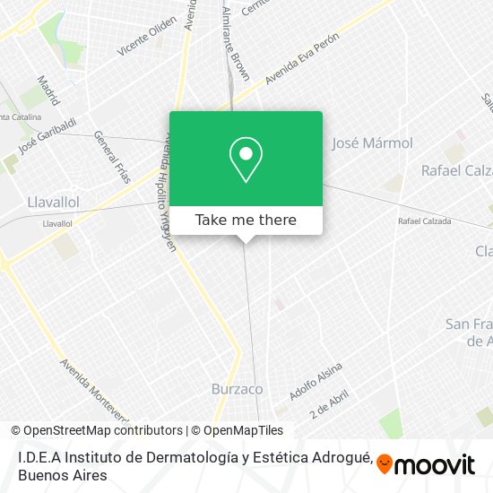 Mapa de I.D.E.A Instituto de Dermatología y Estética Adrogué