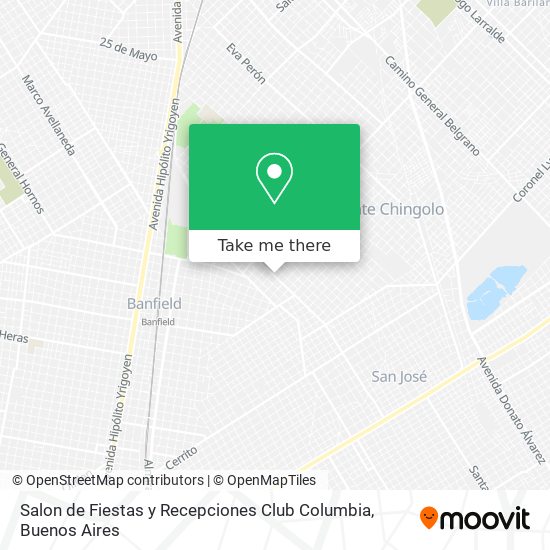 Salon de Fiestas y Recepciones Club Columbia map