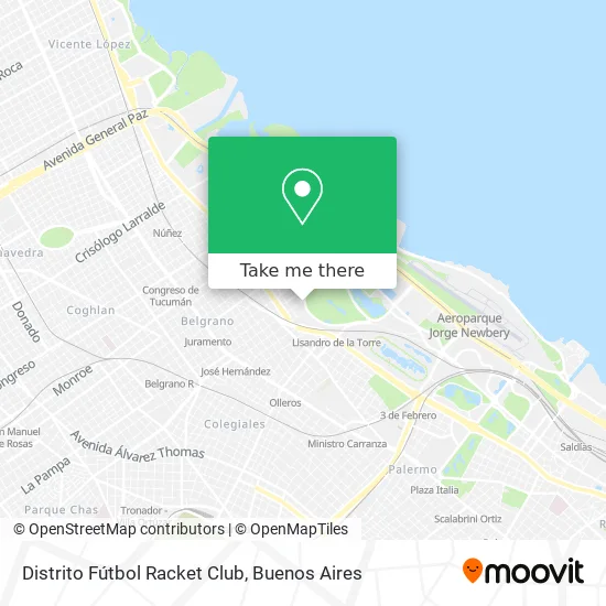 Distrito Fútbol Racket Club map