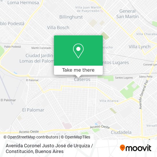 Avenida Coronel Justo José de Urquiza / Constitución map