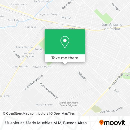 Mapa de Mueblerias-Merlo Muebles M M