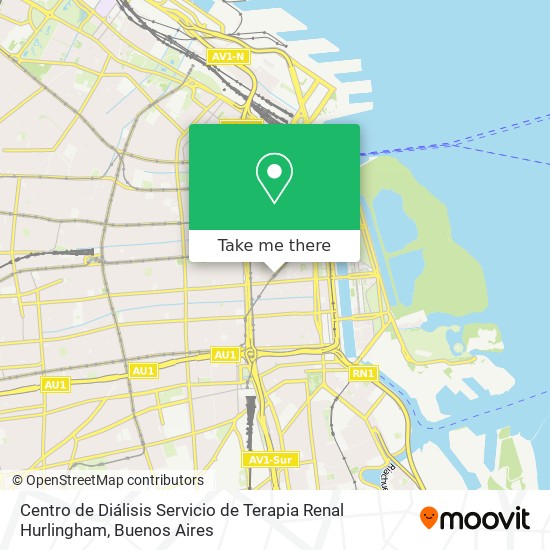 Mapa de Centro de Diálisis Servicio de Terapia Renal Hurlingham