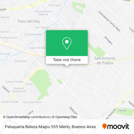 Peluqueria Beleza Maipu 555 Merlo map