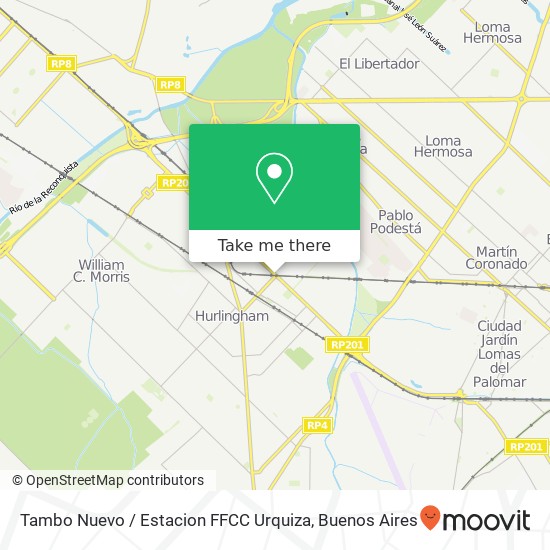 Mapa de Tambo Nuevo / Estacion FFCC Urquiza