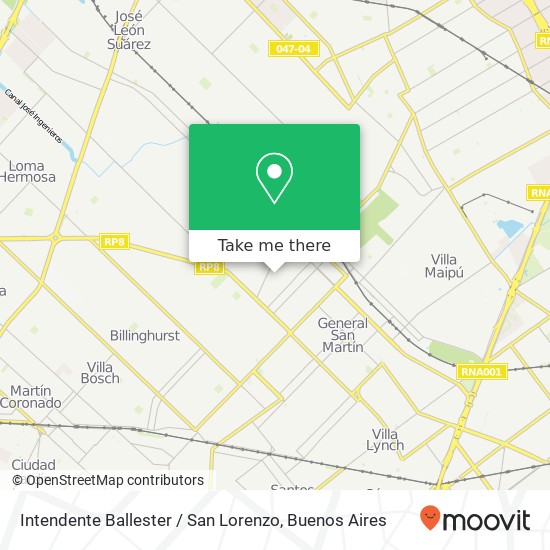 Intendente Ballester / San Lorenzo map