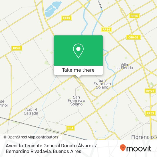 Mapa de Avenida Teniente General Donato Álvarez / Bernardino Rivadavia