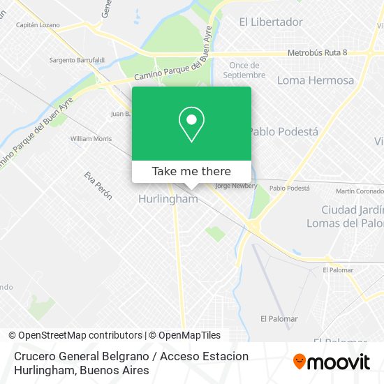 Mapa de Crucero General Belgrano / Acceso Estacion Hurlingham