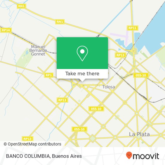 BANCO COLUMBIA map