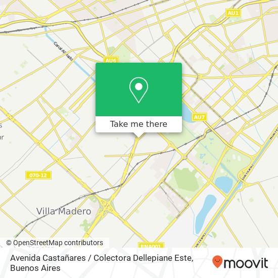 Avenida Castañares / Colectora Dellepiane Este map