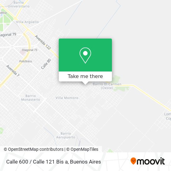 Mapa de Calle 600 / Calle 121 Bis a