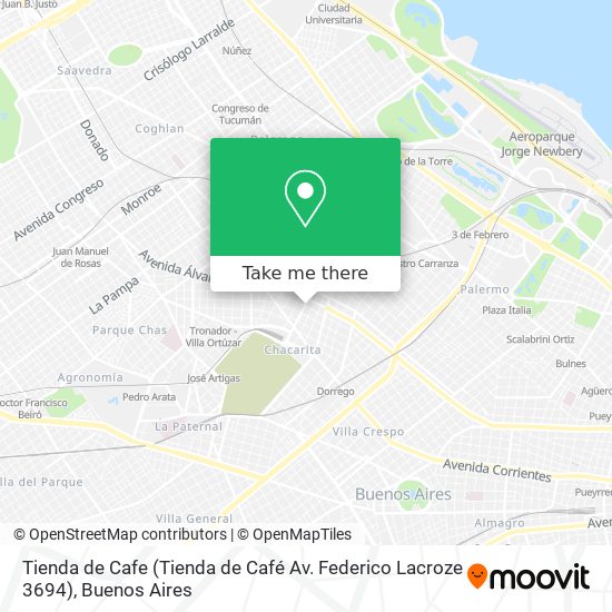 Mapa de Tienda de Cafe (Tienda de Café Av. Federico Lacroze 3694)