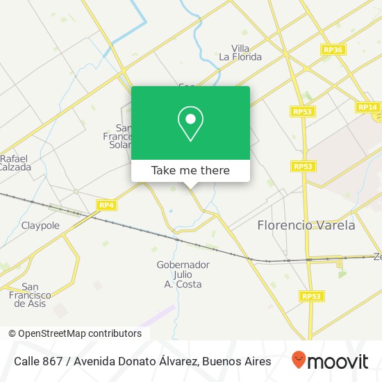 Mapa de Calle 867 / Avenida Donato Álvarez