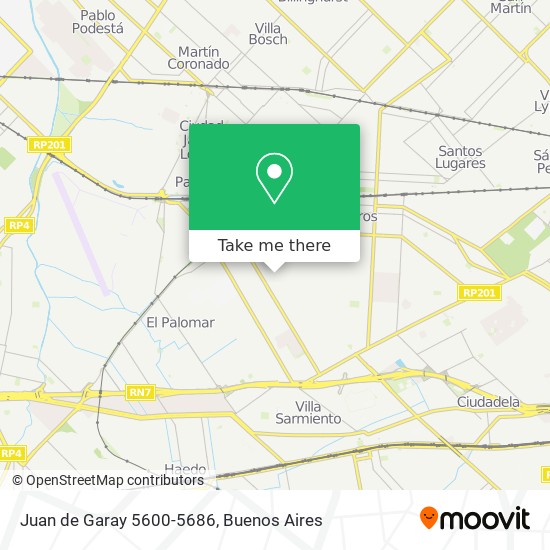 Juan de Garay 5600-5686 map