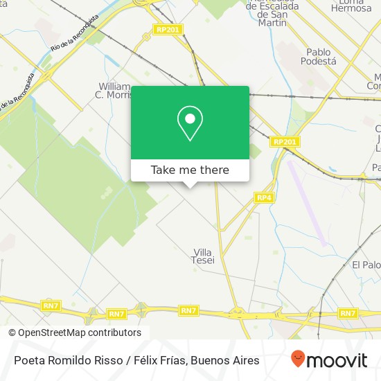 Poeta Romildo Risso / Félix Frías map