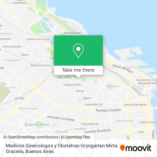 Mapa de Medicos Ginecologos y Obstetras-Gryngarten Mirta Graciela