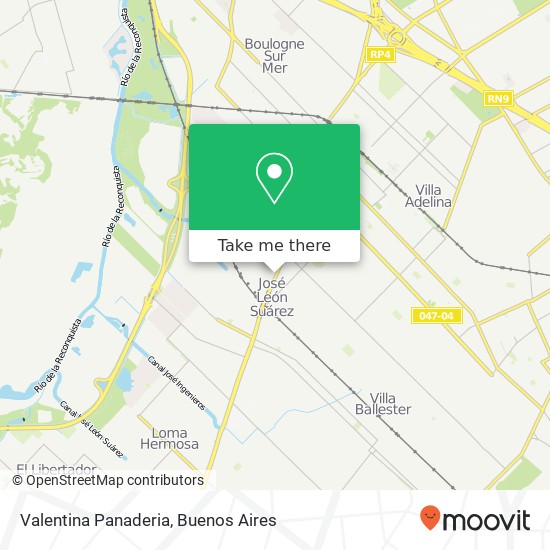 Valentina Panaderia map