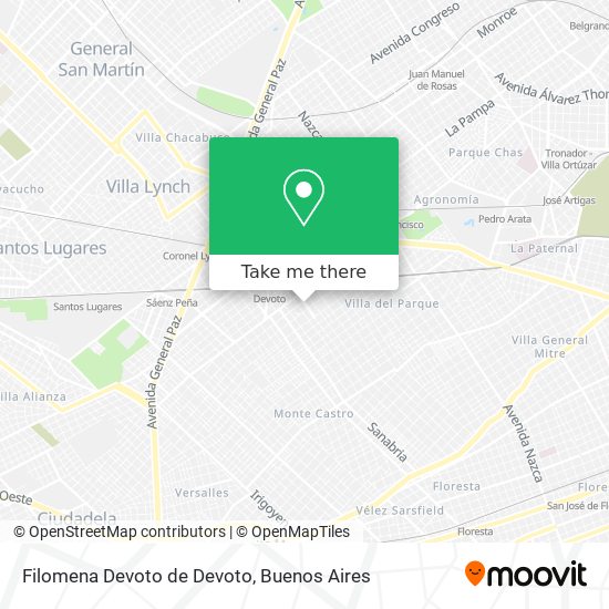 Filomena Devoto de Devoto map