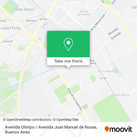 Mapa de Avenida Olimpo / Avenida Juan Manuel de Rosas