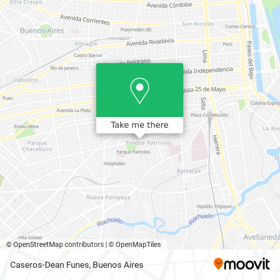Caseros-Dean Funes map