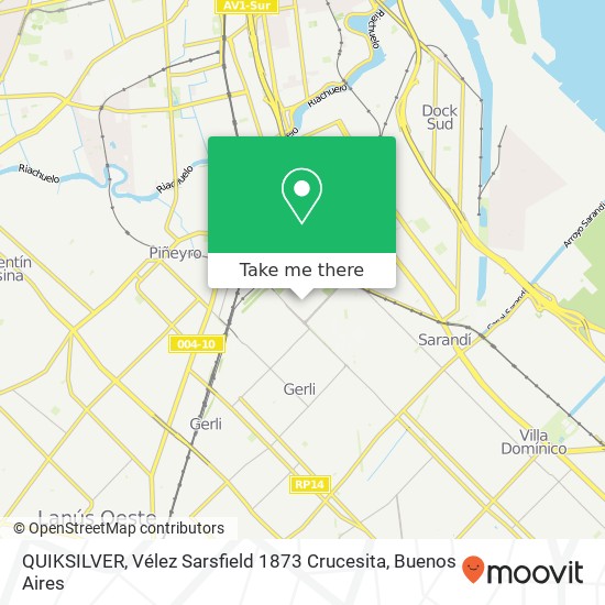 QUIKSILVER, Vélez Sarsfield 1873 Crucesita map