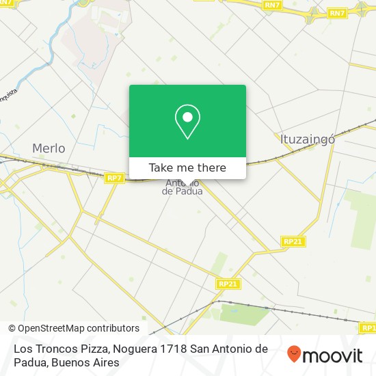 Mapa de Los Troncos Pizza, Noguera 1718 San Antonio de Padua