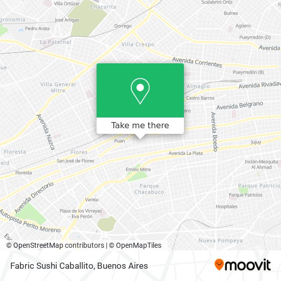 Mapa de Fabric Sushi Caballito