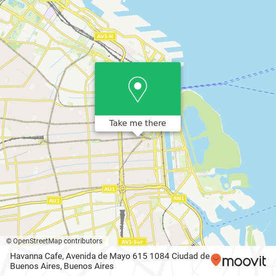 Mapa de Havanna Cafe, Avenida de Mayo 615 1084 Ciudad de Buenos Aires