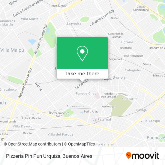 Mapa de Pizzeria Pin Pun Urquiza