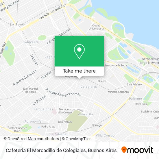 Cafeteria El Mercadillo de Colegiales map