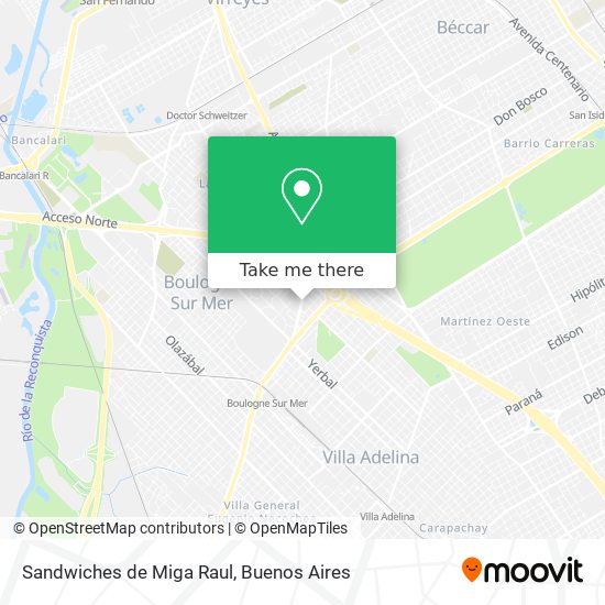 Sandwiches de Miga Raul map