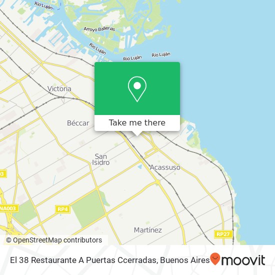 El 38 Restaurante A Puertas Ccerradas, Maipú 297 1642 San Isidro map