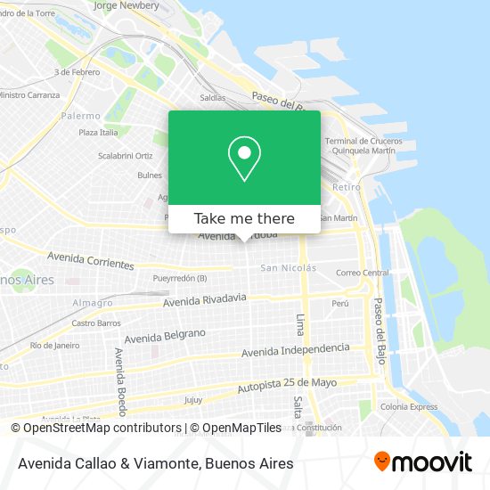 Avenida Callao & Viamonte map