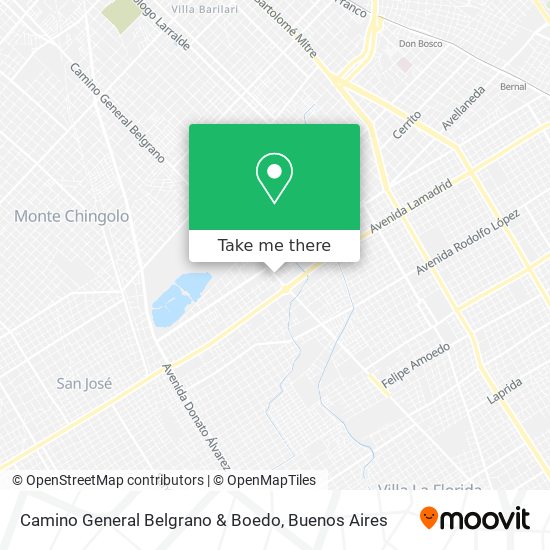 Mapa de Camino General Belgrano & Boedo