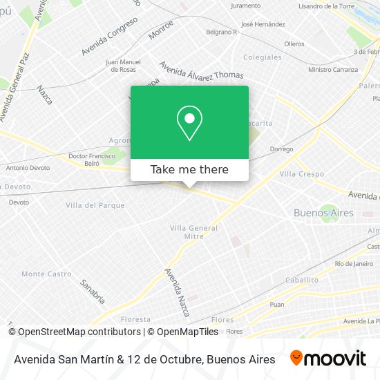 Mapa de Avenida San Martín & 12 de Octubre