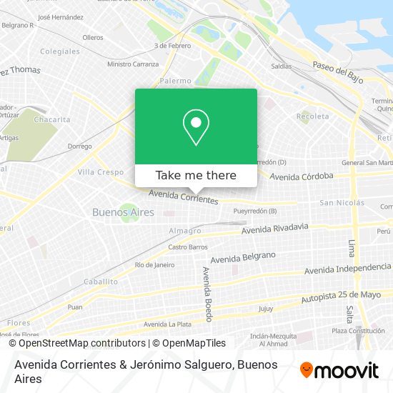 Avenida Corrientes & Jerónimo Salguero map