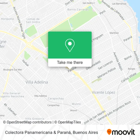 Mapa de Colectora Panamericana & Paraná