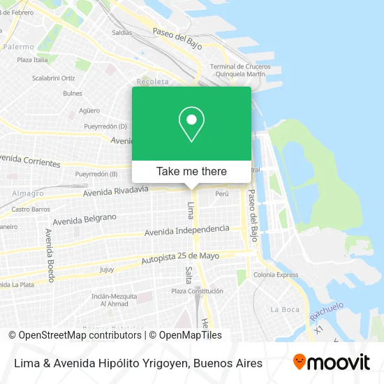 Mapa de Lima & Avenida Hipólito Yrigoyen
