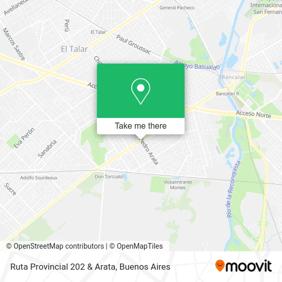 Ruta Provincial 202 & Arata map