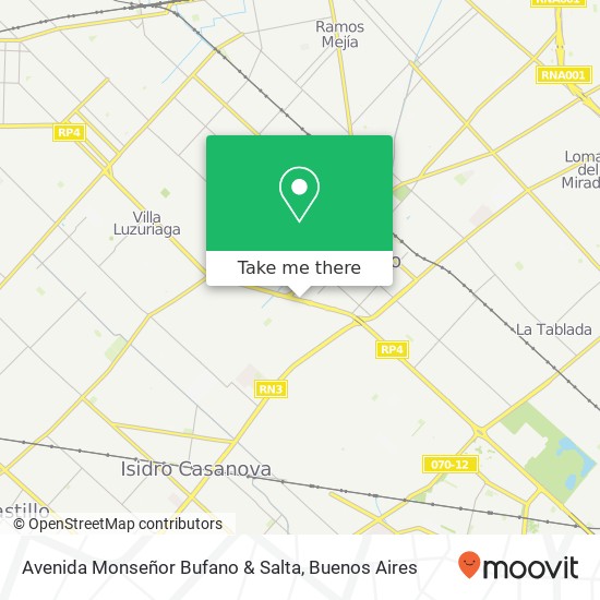 Avenida Monseñor Bufano & Salta map