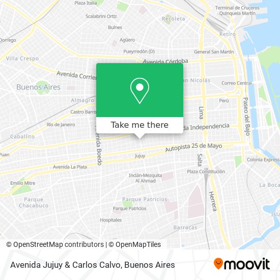 Avenida Jujuy & Carlos Calvo map