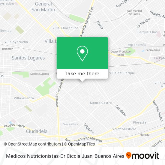 Medicos Nutricionistas-Dr Ciccia Juan map