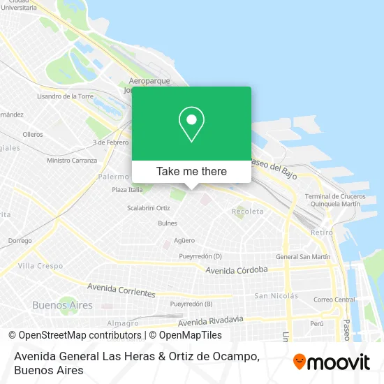 Mapa de Avenida General Las Heras & Ortiz de Ocampo
