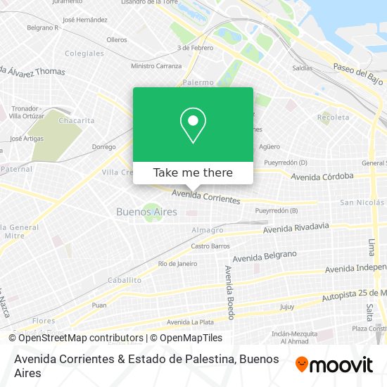 Avenida Corrientes & Estado de Palestina map