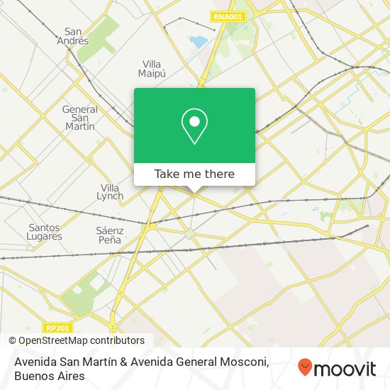 Avenida San Martín & Avenida General Mosconi map