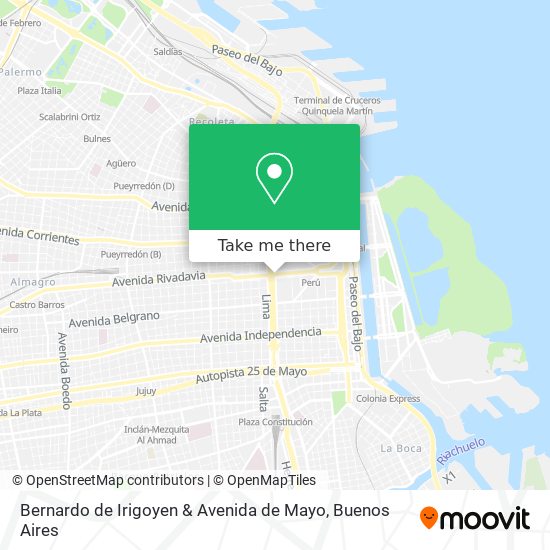Bernardo de Irigoyen & Avenida de Mayo map